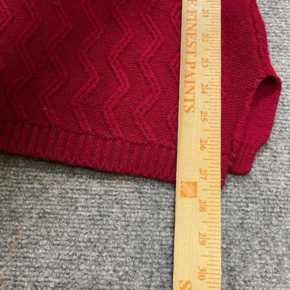 Vintage 00s Red Acrylic Men's Pullover Sweater - Picture 8 of 9